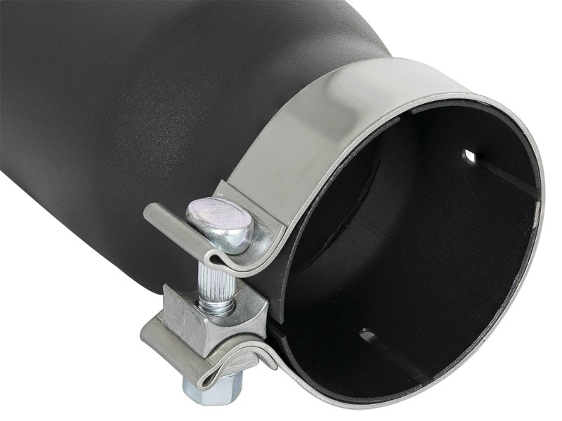 aFe MACH Force-Xp 409 Stainless Steel Exhaust Tip 3.5 In x 4.5in Out x 12in L Clamp-On - armamenter