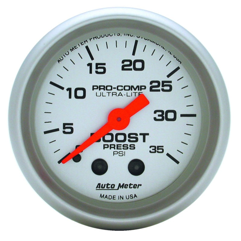 Autometer Ultra-Lite 52mm 35 PSI Mechanical Boost Gauge - armamenter