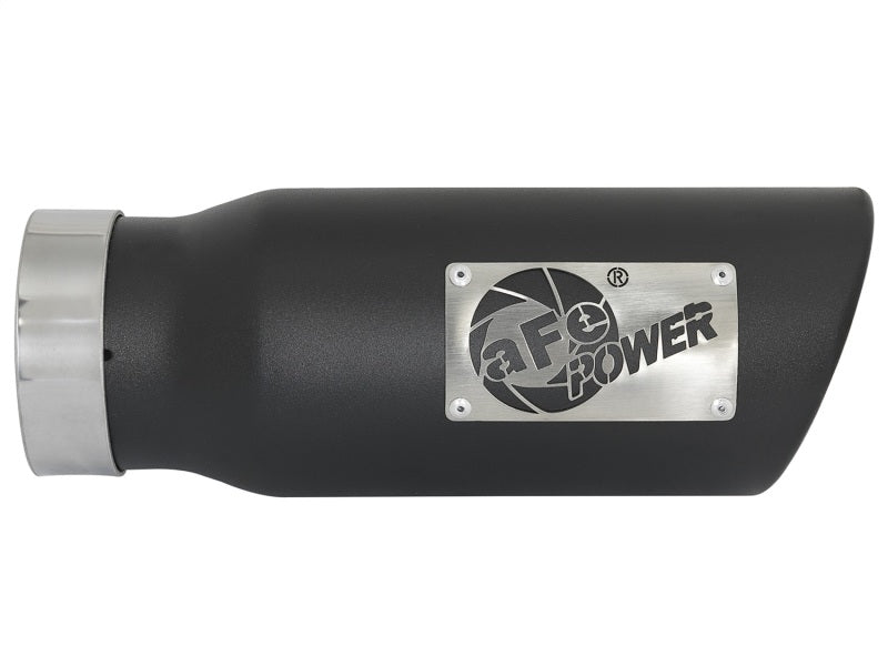 aFe MACH Force-Xp 409 Stainless Steel Exhaust Tip 3.5 In x 4.5in Out x 12in L Clamp-On - armamenter