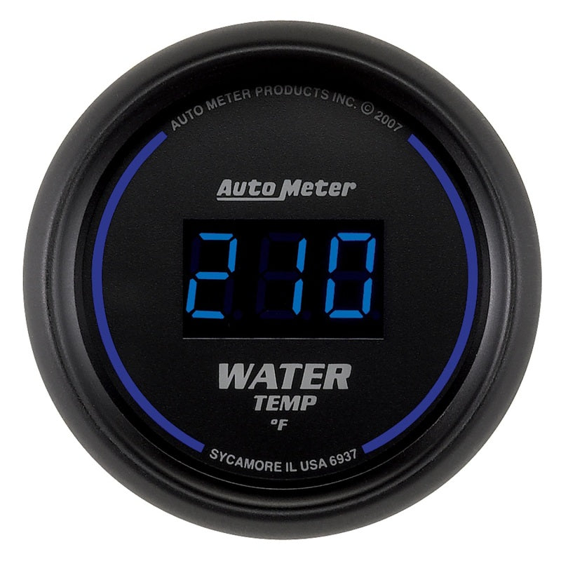 Autometer Cobalt Digital 52.4mm Black 0-300 deg F Water Temperature Gauge - armamenter