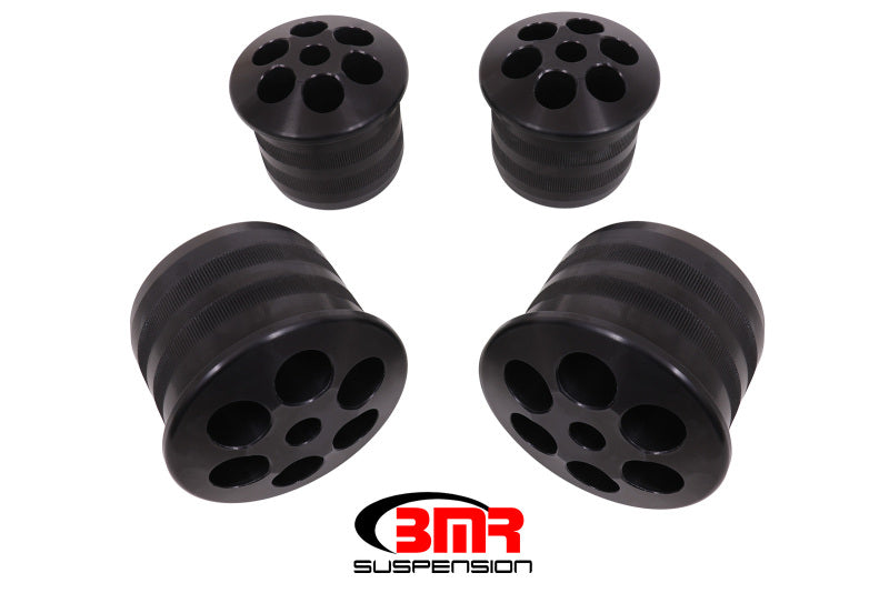 BMR 08-18 Dodge Challenger Aluminum Rear Cradle Bushings Kit - Black Anodized - armamenter