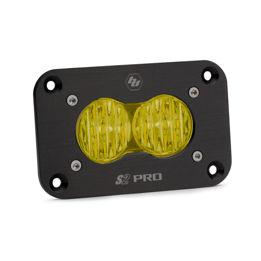 Baja Designs S2 Pro Wide Cornering Pattern Flush Mount LED Light - Amber - armamenter