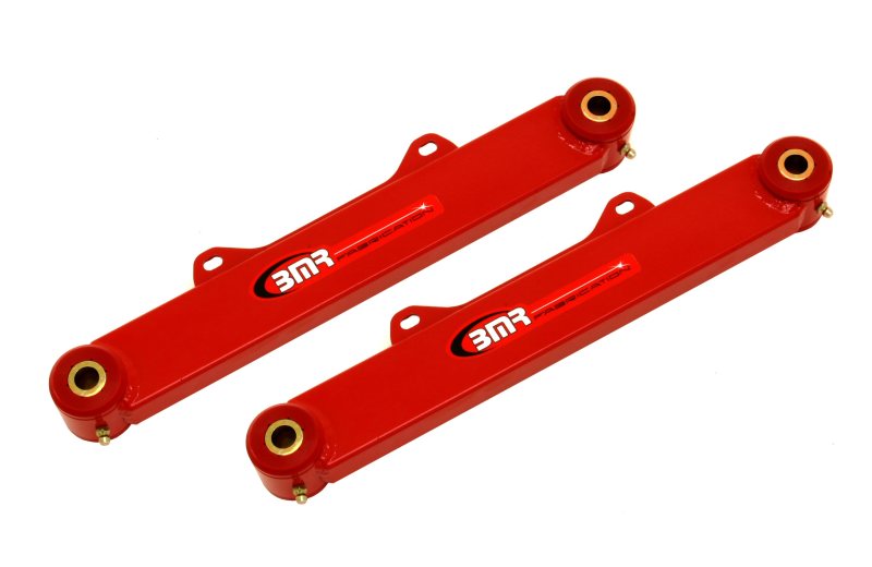 BMR 10-15 5th Gen Camaro Rear Non-Adj. Toe Rods (Polyurethane) - Red - armamenter