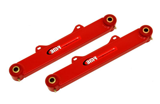 BMR 10-15 5th Gen Camaro Rear Non-Adj. Toe Rods (Polyurethane) - Red - armamenter