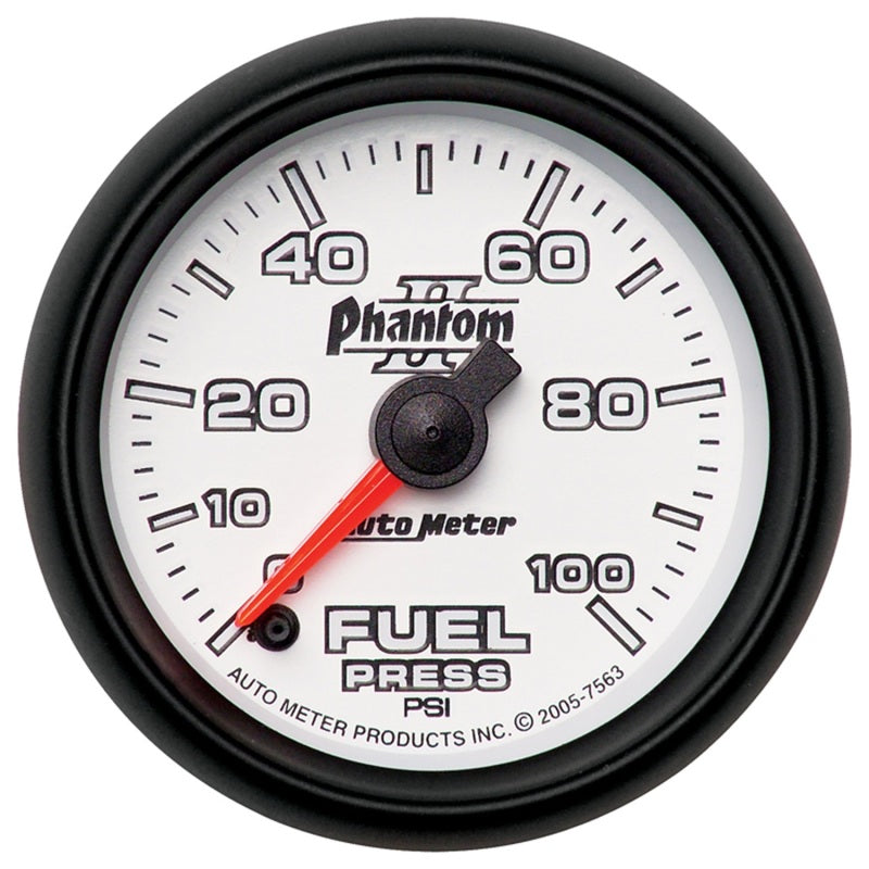 Autometer Phantom II 52.4mm Full Sweep Electronic 0-100psi Fuel Pressure Guage - armamenter