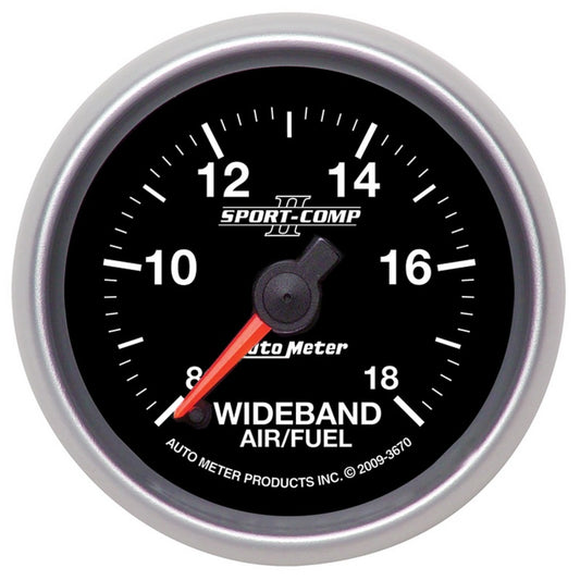 Autometer Sport-Comp II 52mm 8:1-18:1 AFR Wideband Air/Fuel Ratio Analog Gauge - armamenter