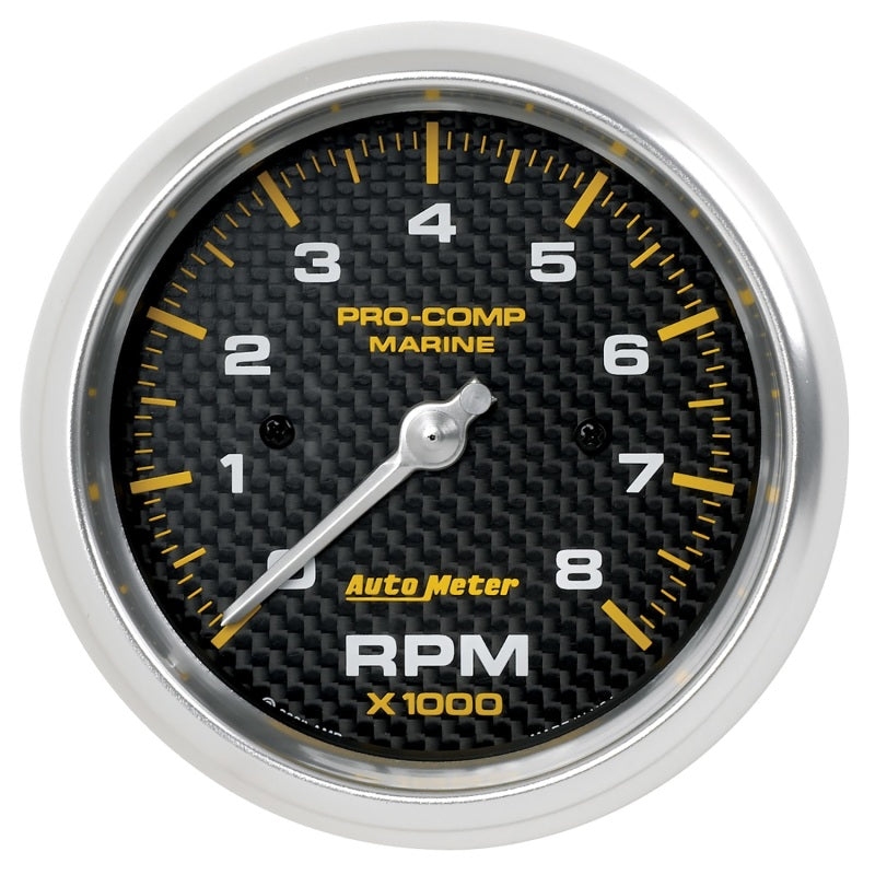 Autometer Marine Carbon Fiber 3-3/8in 8k RPM Tachometer - armamenter