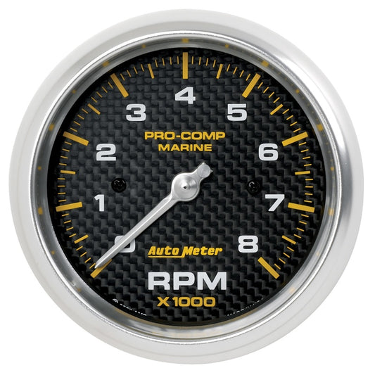 Autometer Marine Carbon Fiber 3-3/8in 8k RPM Tachometer - armamenter