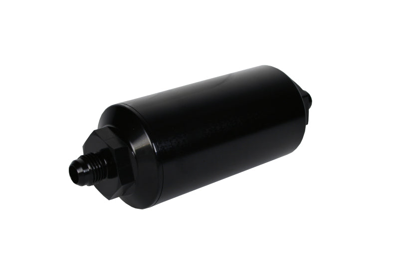 Aeromotive In-Line Filter - (AN-6 Male) 10 Micron Fabric Element Bright Dip Black Finish - armamenter