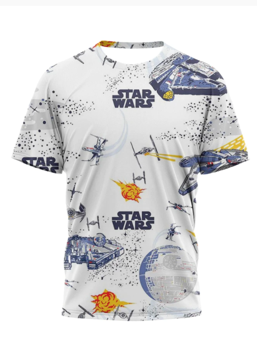 Men Short Sleeve T Shirt Disney Star Wars 3D Print Short Sleeve - armamenter