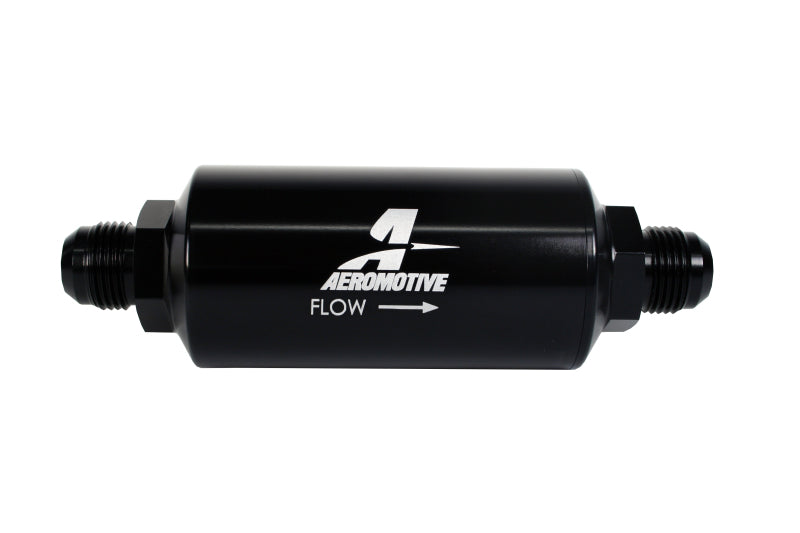 Aeromotive In-Line Filter - AN -10 size Male - 10 Micron Microglass Element - Bright-Dip Black - armamenter