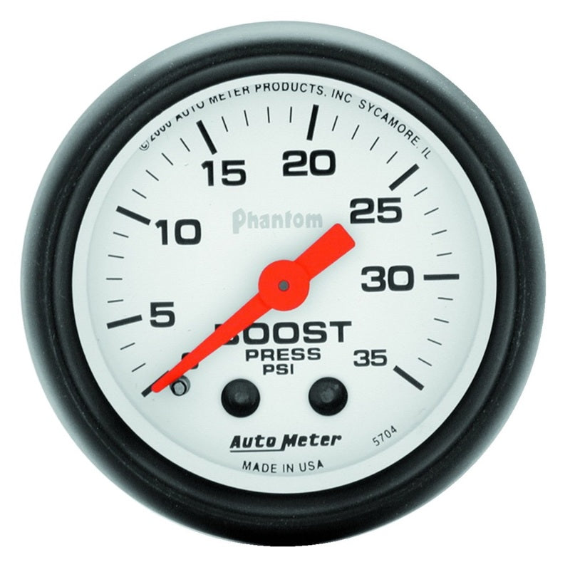 Autometer Phantom 52mm 35 PSI Mechanical Boost Gauge - armamenter