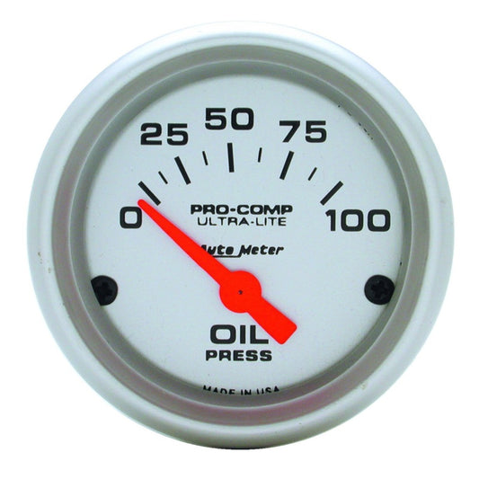 Autometer Ultra-Lite 52mm 0-100 PSI Electronic Oil Pressure Gauge - armamenter