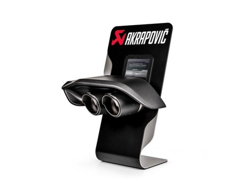 Akrapovic Counter Display with Sample Tail Pipe Set and Carbon Diffuser (High Gloss) - armamenter