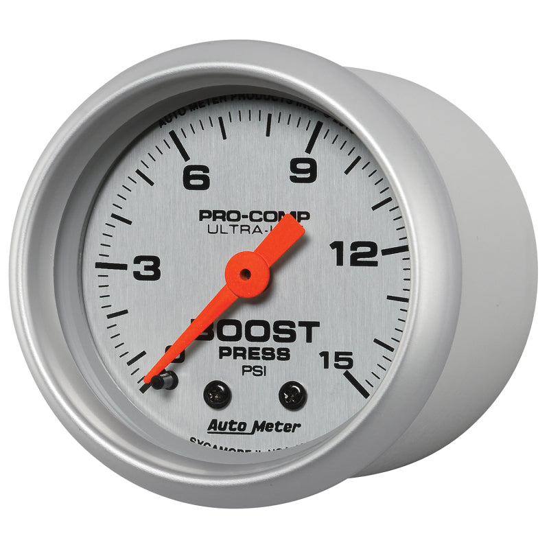 Autometer Ultra-Lite 52mm 0-15 PSI Mechanical Boost Gauge - armamenter