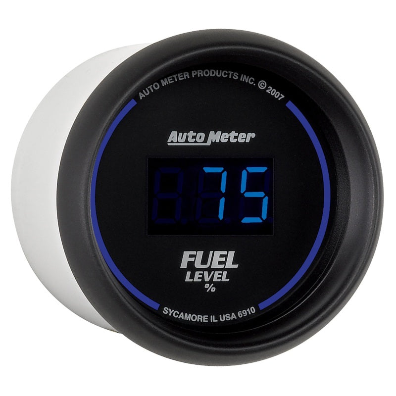 Autometer Cobalt Digital 52.4mm Black Programmable Empty-Full Range Fuel Level Gauge - armamenter