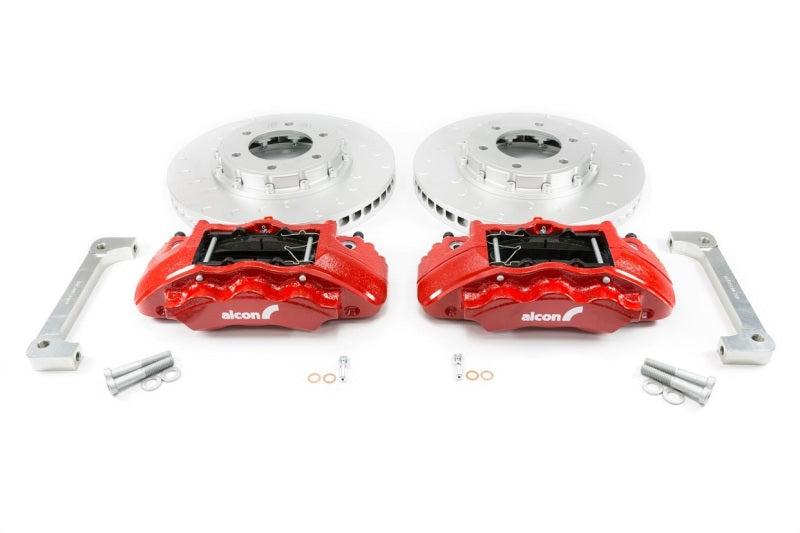 Alcon 2019+ Ford Ranger/2020+ Bronco 2.3L 350x34mm Rotors 6-Piston Red Calipers Front Brake Kit - armamenter