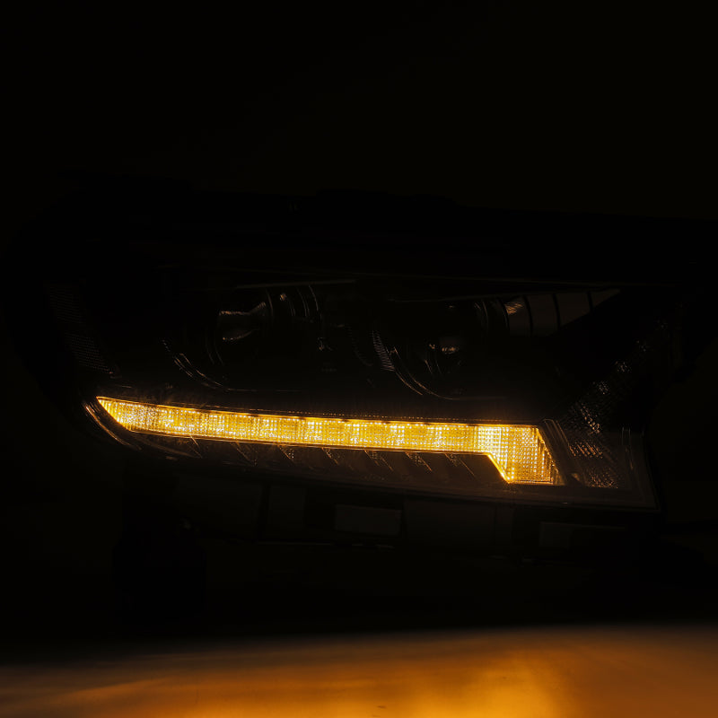 AlphaRex 2019+ Ford Ranger PRO-Series Proj Headlights Plank Style Alpha Black w/Seq Signal/DRL - armamenter