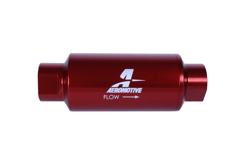 Aeromotive In-Line Filter - (AN-10) 10 Micron Microglass Element Red Anodize Finish - armamenter