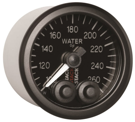 Autometer Stack Pro Control 52mm 100-260 deg F Water Temp Gauge - Black (1/8in NPTF Male) - armamenter