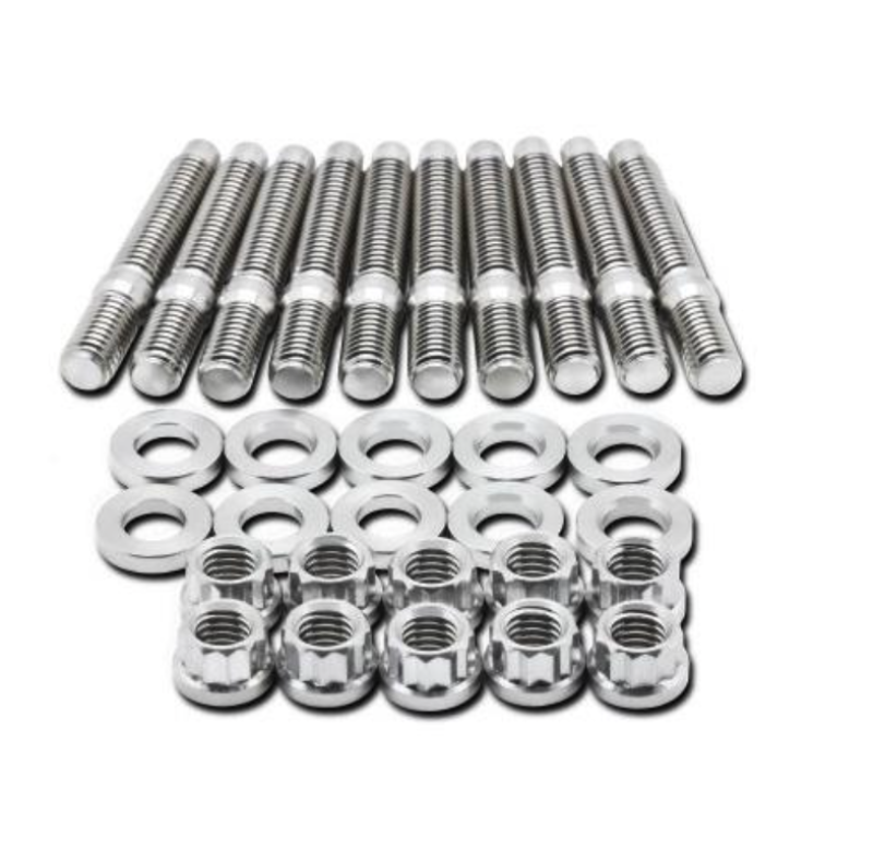 BLOX Racing SUS303 Stainless Steel Manifold Stud Kit M8 x 1.25mm 65mm in Length - 10-piece - armamenter