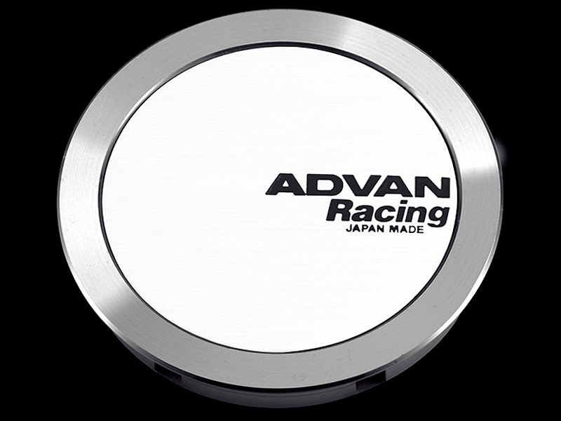 Advan 63mm Full Flat Centercap - White/Silver Alumite - armamenter