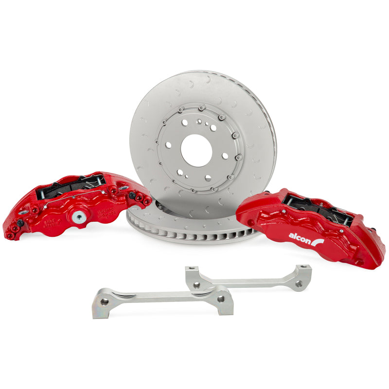 Alcon 2021+ RAM TRX 376x42mm Rotors 6-Piston Red Calipers Front Brake Upgrade Kit - armamenter