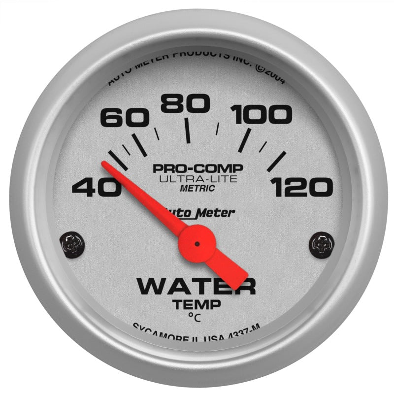 Autometer Ultra-Lite 52mm 40-120 Deg C Short Sweep Electronic Water Temp Gauge - armamenter