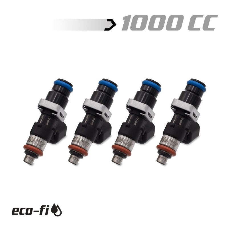 BLOX Racing Eco-Fi Street Injectors 1000cc/min w/1/2in Adapter Honda K Series (Set of 4) - armamenter