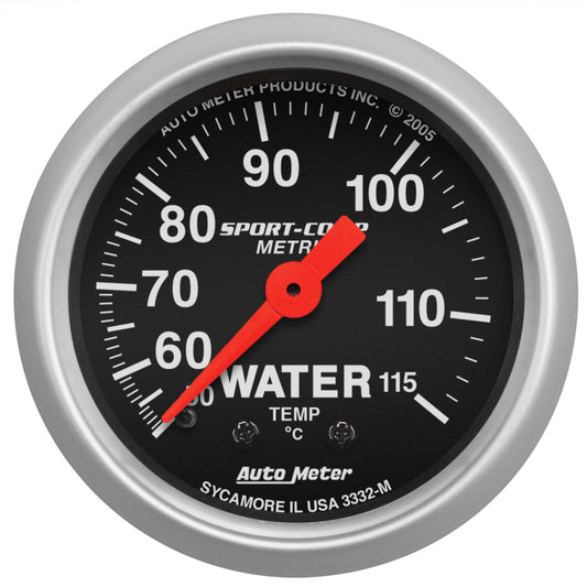 Autometer Sport 2in Water Temp Metric , 50-115 deg. C / Mech - armamenter