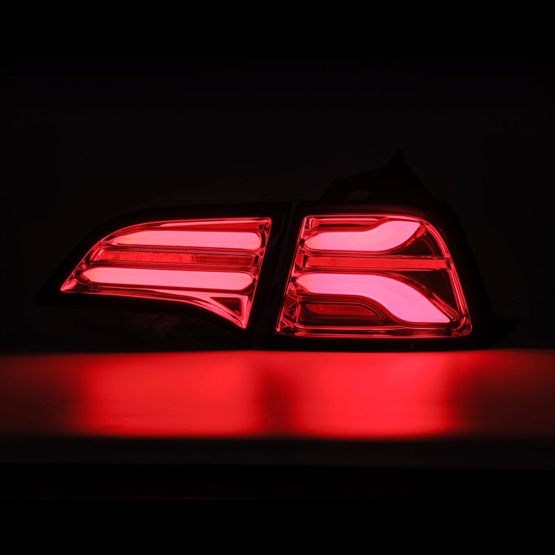 AlphaRex 17-22 Tesla Model 3 PRO-Series LED Tail Lights Red Smoke w/Seq Sig - armamenter