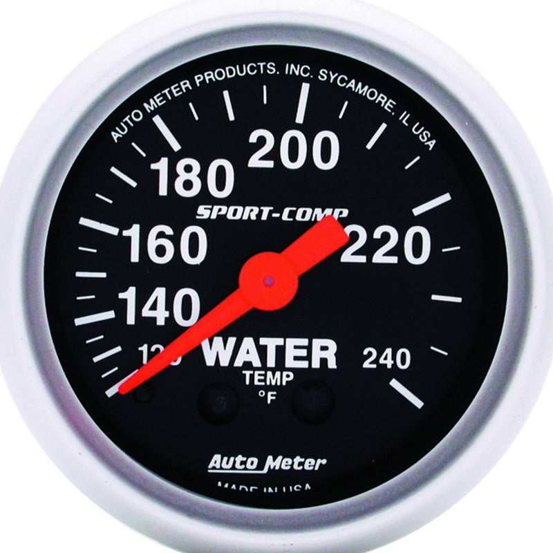 Autometer Sport-Comp 52.4mm 120-240 F Mech 2in Water Temp - armamenter