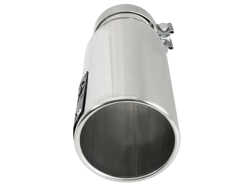 aFe SATURN 4S 4in SS Intercooled Exhaust Tip - Polished 4in In x 5in Out x 12in L Bolt-On - armamenter