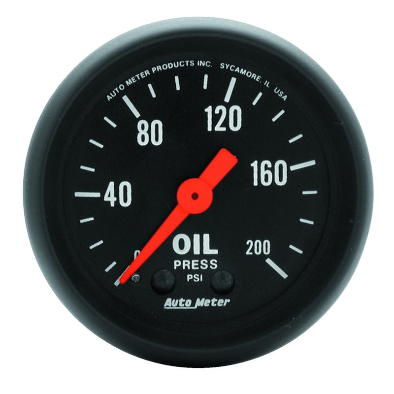 Autometer Z Series 52mm 0-200 PSI Mechanical Oil Pressure Gauge - armamenter