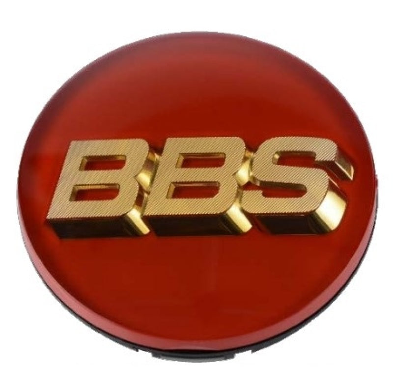 BBS Center Cap - 70mm Red w/ Gold 3D Logo (4-tab) - armamenter