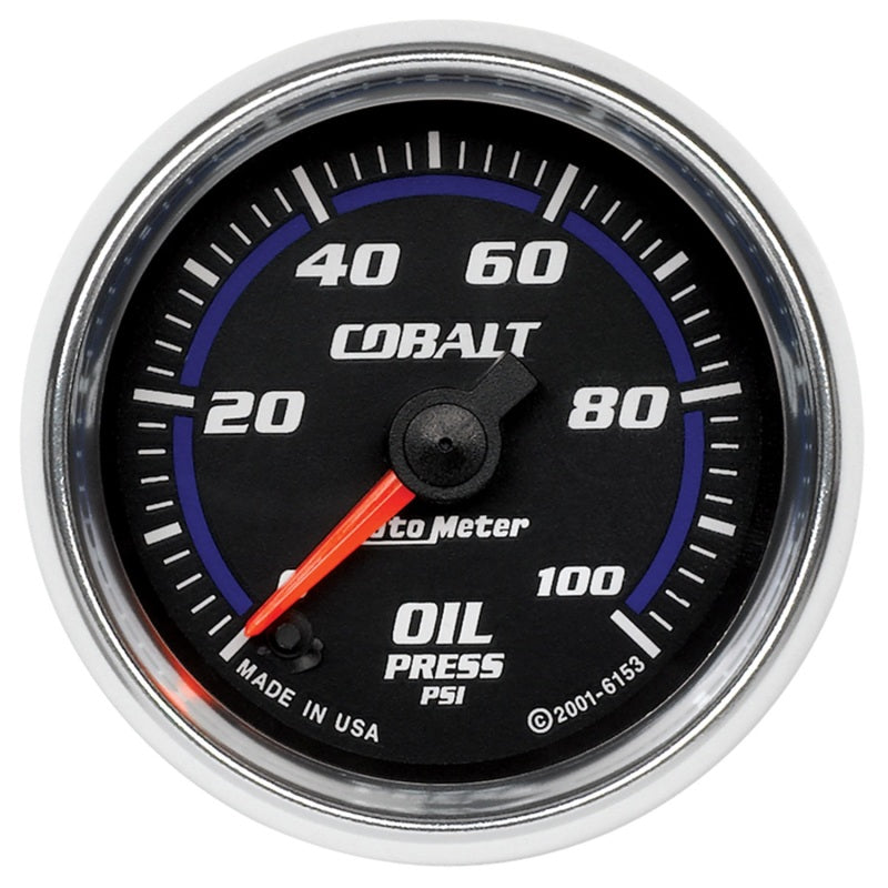 Autometer Cobalt 52mm 100 PSI Electric Oil Pressure Gauge - armamenter