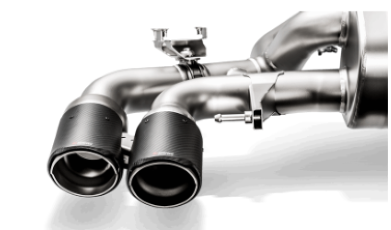 Akrapovic 18+ BMW M5 (F90) Evolution Tail Pipe Set (Carbon) w/ Red/White Akraprovic Logo - armamenter