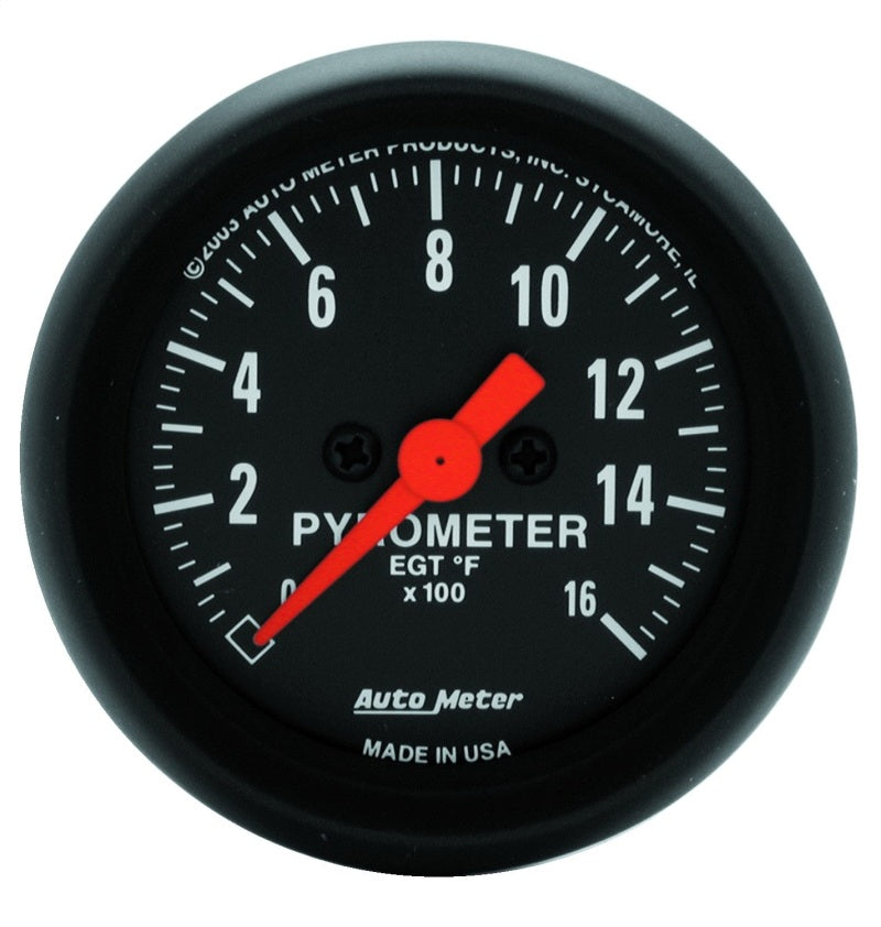 Autometer Z-Series 52mm 0-1600 Def F Full Sweep Electronic Pyrometer Gauge - armamenter