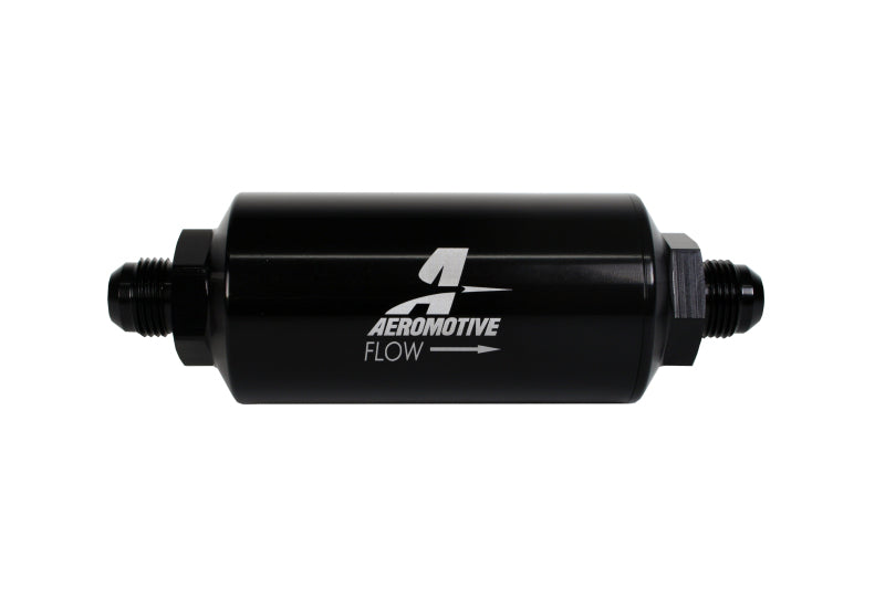 Aeromotive In-Line Filter - AN-08 size Male - 10 Micron Microglass Element - Bright-Dip Black - armamenter