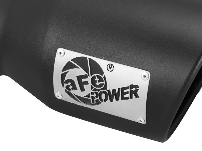 aFe Power Gas Exhaust Tip Black- 3 in In x 4.5 out X 9 in Long Bolt On (Black) - armamenter