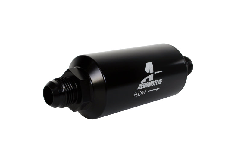 Aeromotive In-Line Filter - (AN-10) 100 Micron Stainless Steel Element Black Anodize Finish - armamenter