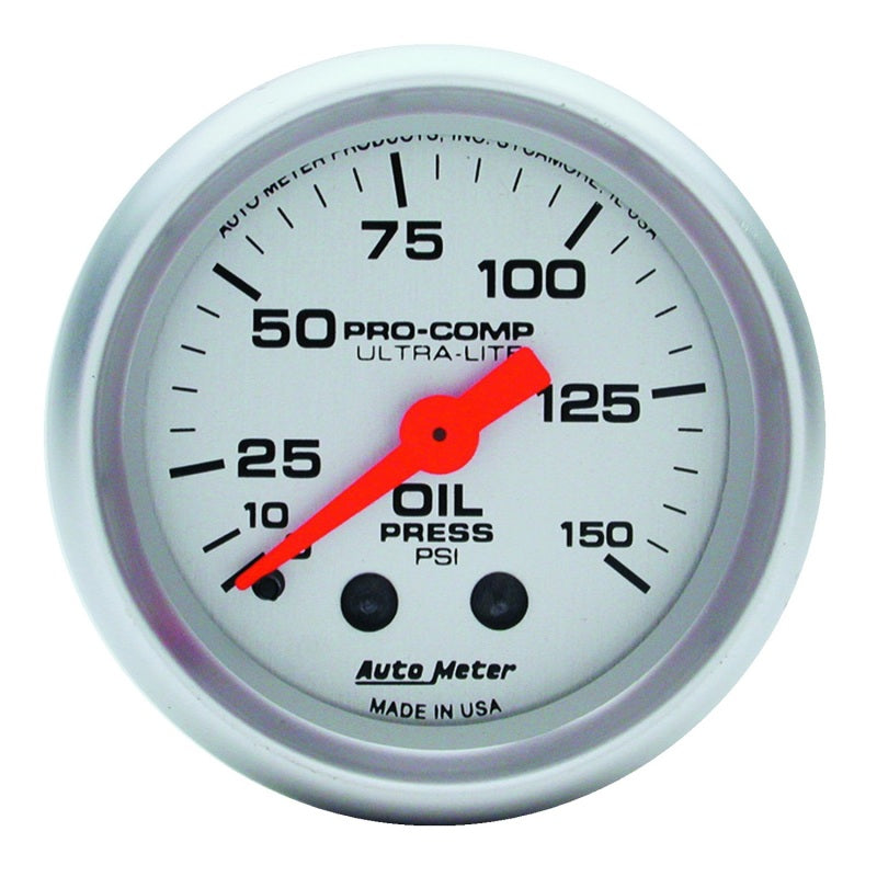 Autometer Ultra-Lite 52mm 0-150 PSI Mechanical Oil Pressure Gauge - armamenter