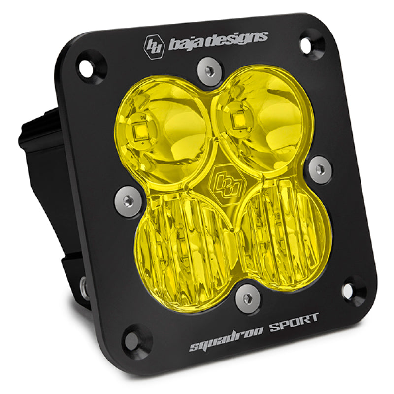 Baja Designs Squadron Sport Driving/Combo Pattern Flush Mount Black LED Light Pod - Amber - armamenter