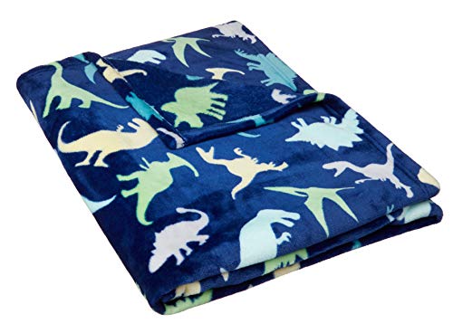 Amazon Basics Kids Bedding Nap Set with Dinosaur Pillow and Fleece Throw Blanket - armamenter