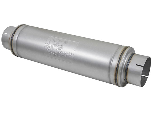 aFe ATLAS Aluminized Steel Muffler 5in Center/Center 24in L x 7in Diameter - Round Body - armamenter