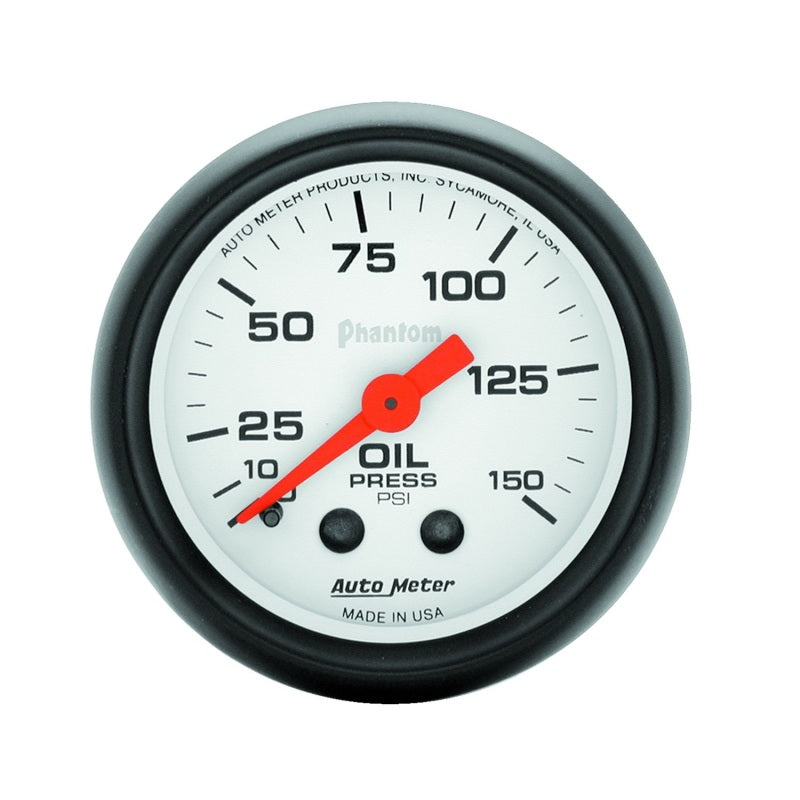 Autometer Phantom 52mm 150 PSI Mechanical Oil Pressure Gauge - armamenter