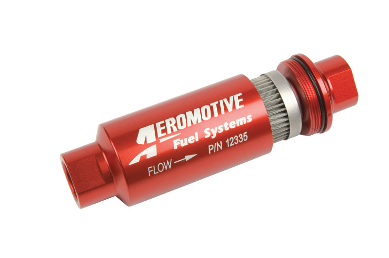 Aeromotive In-Line Filter - AN-10 size - 40 Micron SS Element - Red Anodize Finish - armamenter