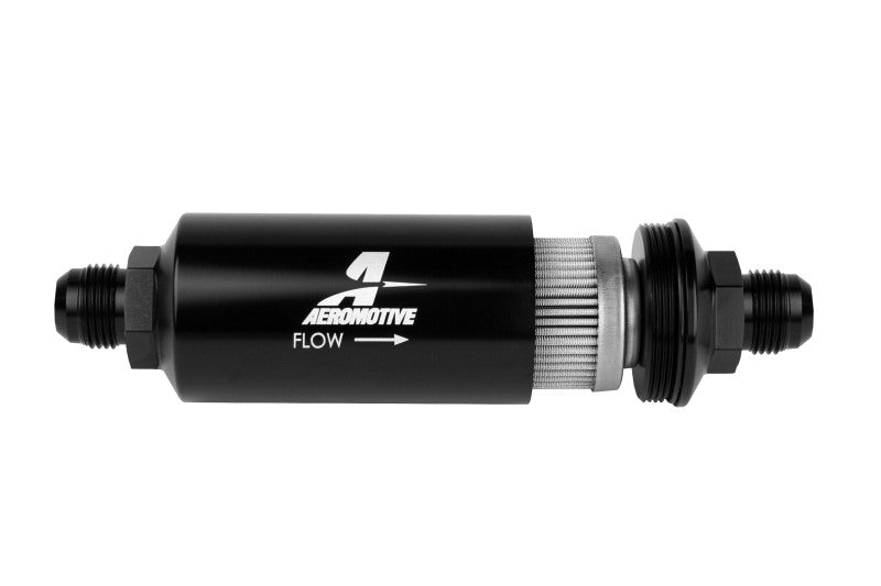 Aeromotive In-Line Filter - (AN-10) 100 Micron Stainless Steel Element Black Anodize Finish - armamenter