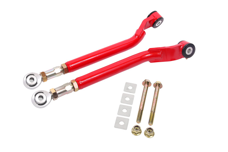 BMR 08-17 Challenger Rear On-Car Adj. Toe Rods Delrin/Rod End Combo - Red - armamenter