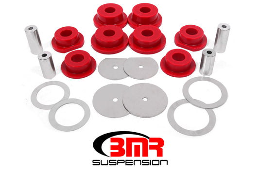 BMR 08-18 Dodge Challenger Rear Cradle Bushing Kit Polyurethane - Red - armamenter